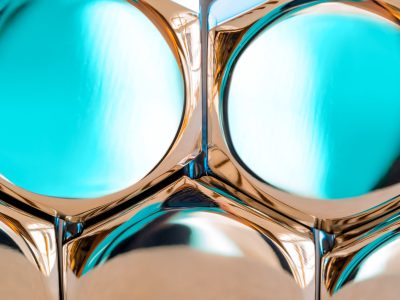 Photographie d'art de Nicolas Claris — Boulons — acier, bleu, brillant